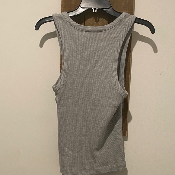 Agolde Light Gray Ribbed Tank Top - Picture 3 of 3